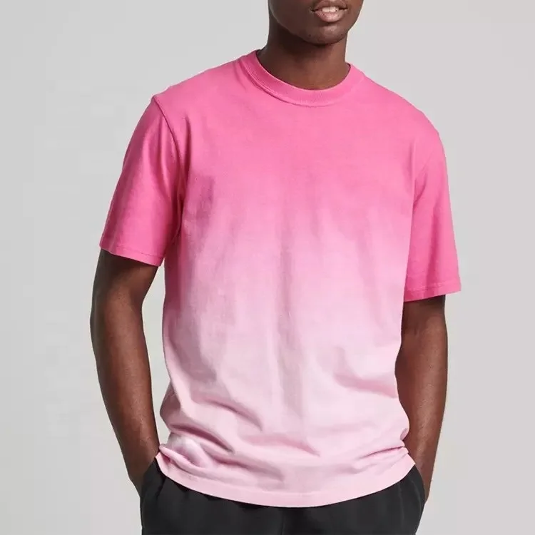 Wholesale custom t shirt printing machine cotton dip dye tie dye plain blank men t-shirts