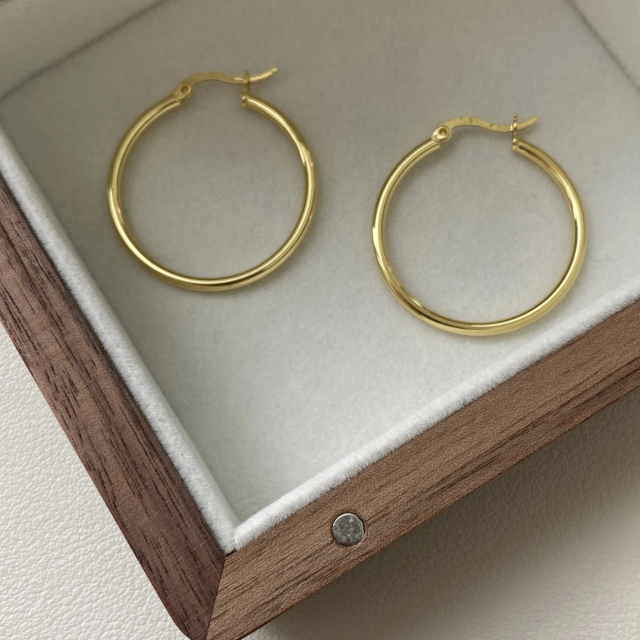 Hotsalle simple Earrings Huggie Jewelry 925 Sterling Silver multiple size 18k gold Hoop Earrings for women