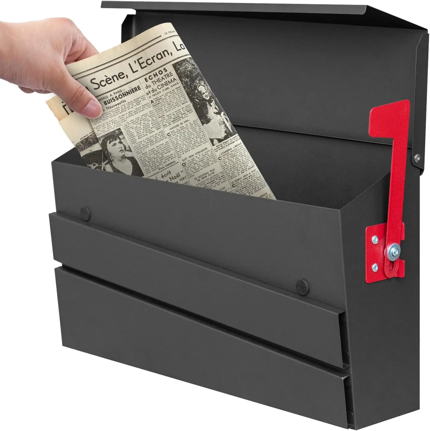 Customized Wall-Mounted Medium Size Mailbox Galvanized Steel American Style Extra Security Lockable Flag Decoration OEM ODM