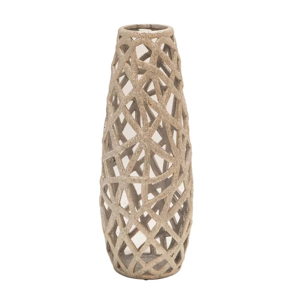 Sagebrook Home Ceramic 18 Inch Cut-out Vase Champagne High Quality Product Wholesale Supplier