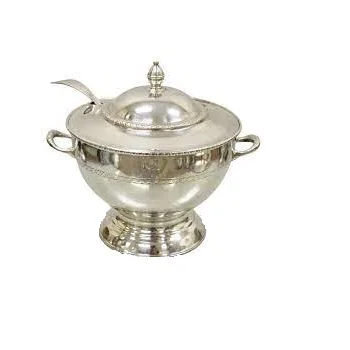Shiny Polished Hot Sale Stainless Steel Glossy Finished Metal Food Warmer Tureen for Euro Soup Catering Services