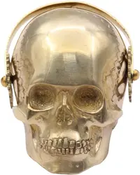 Solid Brass Skull Table Top Display Stempunk Decor Victorian Gothic Collection Statue for Home Office Decoration