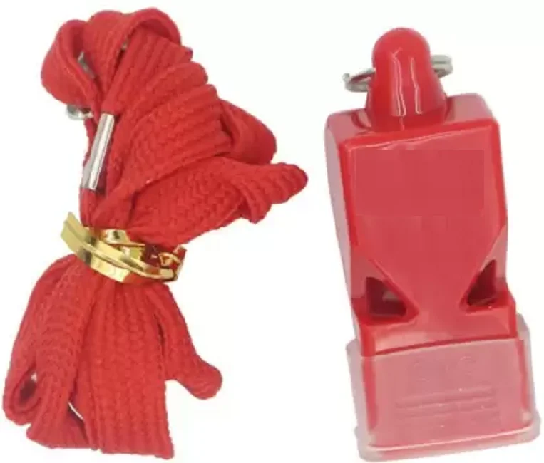 Premium Quality Portable and Durable Plastic Whistle with Cord String in Different Colors for Sports Activities and Training