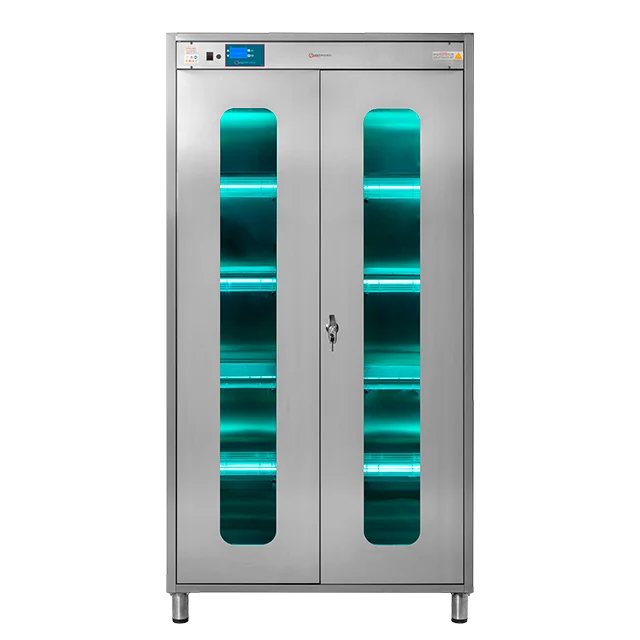 UV-C Disinfection Cabinet AISI 304 S.S.  204W 2 Doors for Knives Disinfection 99.99% Disinfection Made in Italy