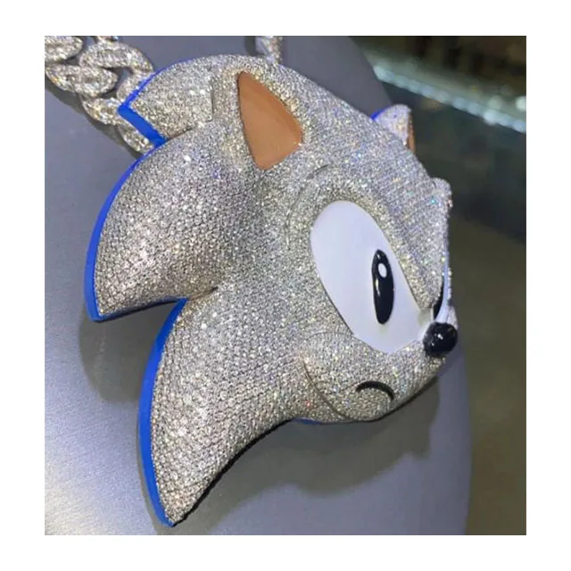 Factory Custom Hip Hop Photo Pendant Moissanite Baguette Cut Lab Diamonds Iced Out Pendant As a Gift For Men