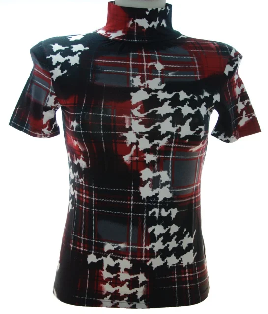 High quality made in Italy multicolour print t-shirt for women  Autumn wrapped chest t-shirt casual hot trends