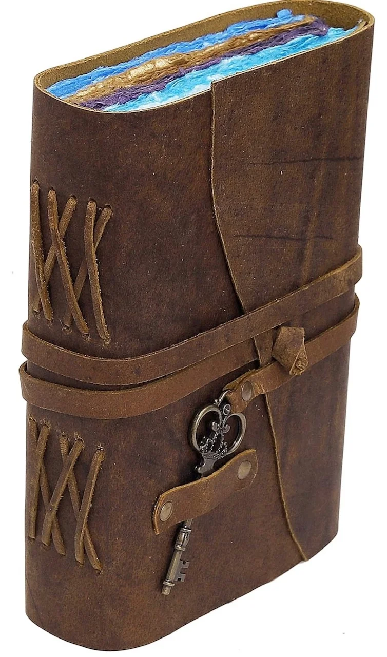 Vintage Leather Journal Antique Handmade Bound Journal with Deckle Edge Paper Diary Leather Sketchbook Drawing Journal Notebook
