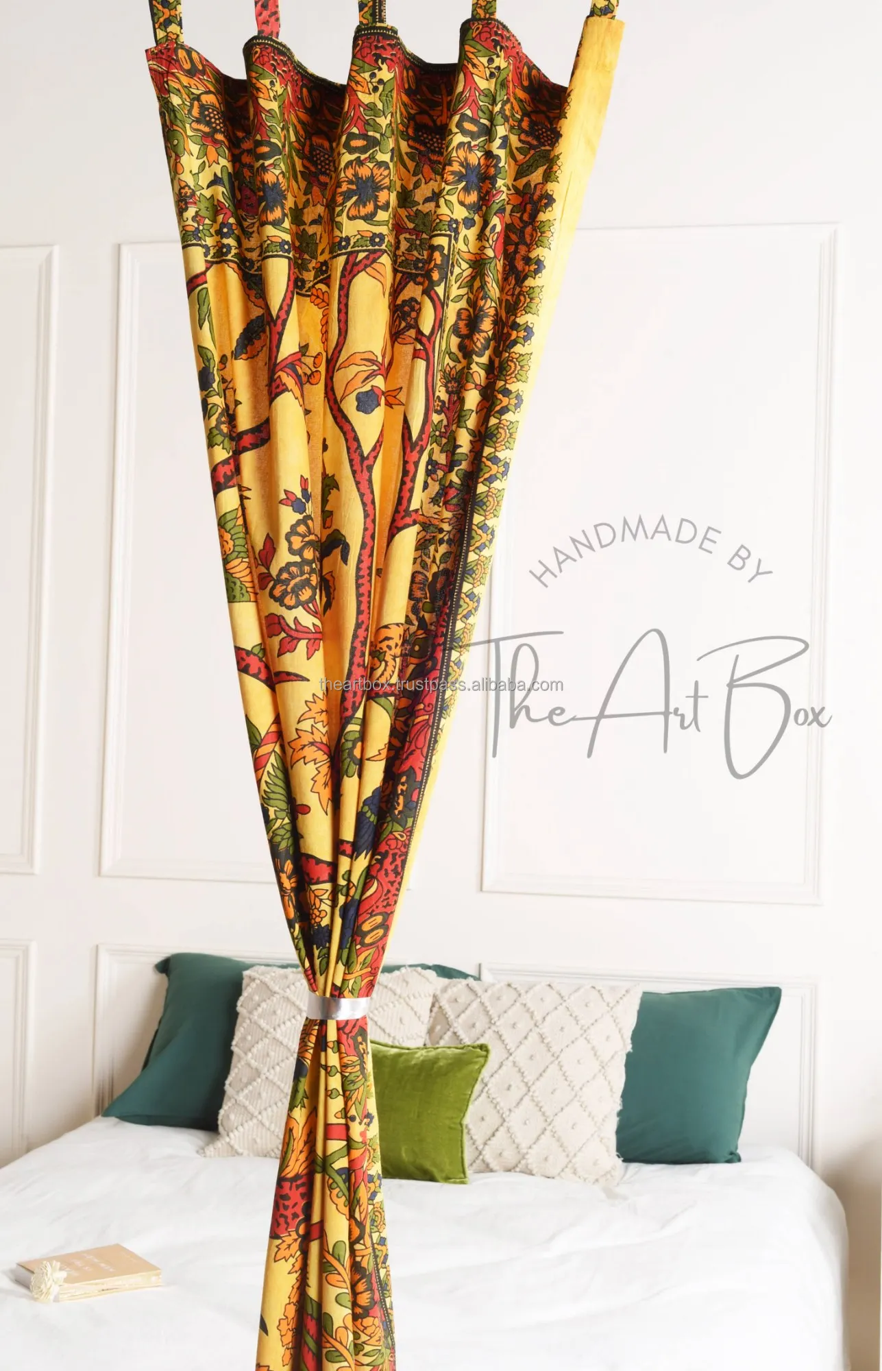 New Arrival Tree Of Life Yellow Drapery Decor Window Curtains Double Layer Panels Set Top Curtains Room Home Decoration Curtain