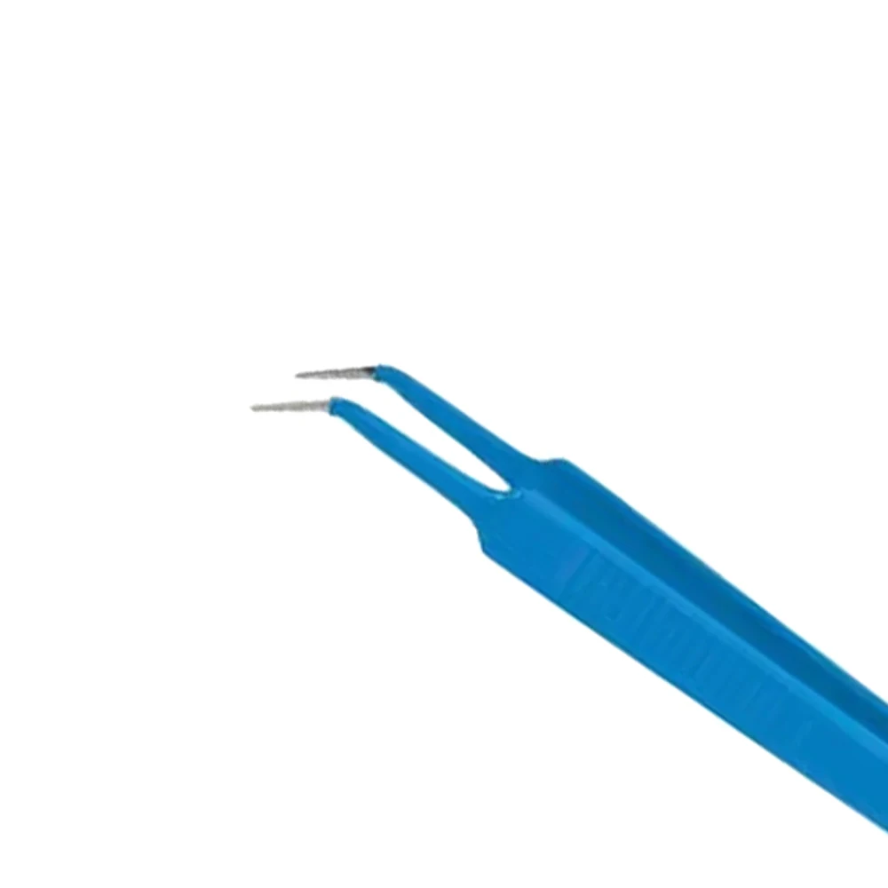electrosurgical instruments Curved tip blue color coated Custom Pointed Bipolar forceps With custom Color