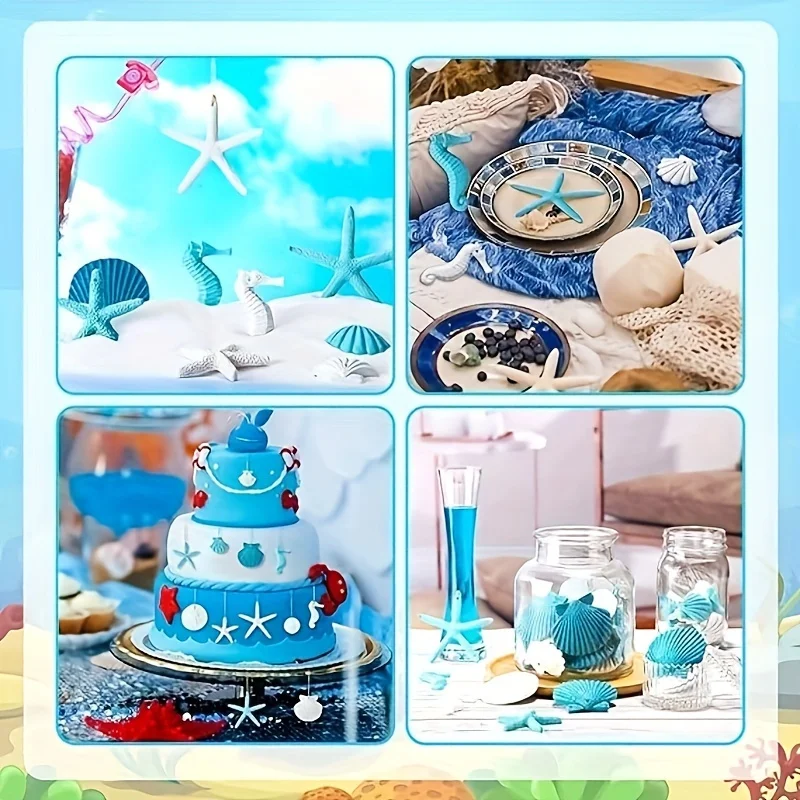 Ocean Themed Hanging Flatback Starfish Ornaments with Drilled Holes Christmas Resin Starfish Ornaments  for Christmas Decoration