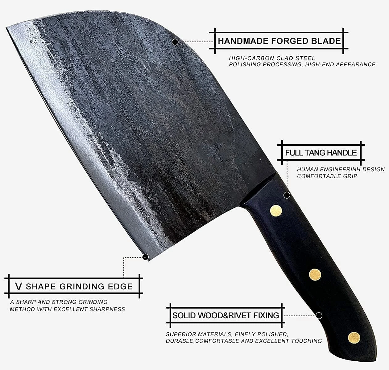 Top High Quality Wholesale chef Hand Made Forged Serbian Butcher Knife with Cover for chef made in Pakistan USA supplier