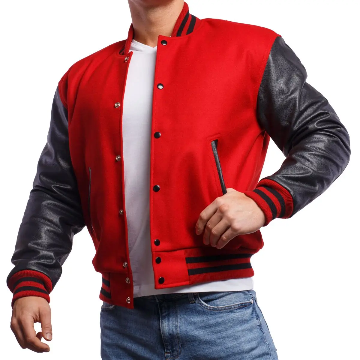 Plus Size Men Versity College Jackets Wholesale Blank Varsity Jacket Custom Logo Plain Letterman Baseball Jacket for Men 2022