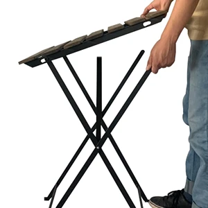 Top product 2023 Bistro Folding Set VIETWOOD Acacia Wood Top and Metal Frame Table & Chairs - Waterproof Perfect for Garden