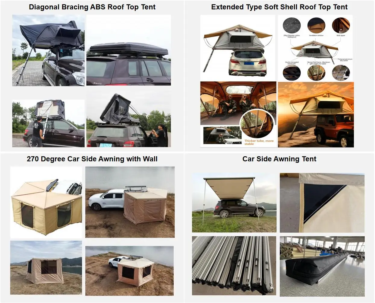 Hydraulic Automatic SUV SPV Trailer Pickup Truck Out Door Camping Aluminum Alloy Hard Shell Side Open Pop Up Car Mounted Tent