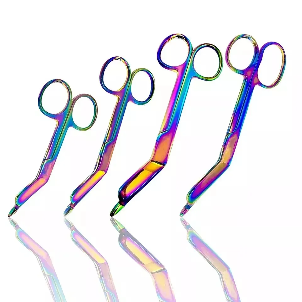 High Quality Stainless Steel Medical Surgical Emergency First Aid Tape Bandage Medical Scissors In Rainbow Color