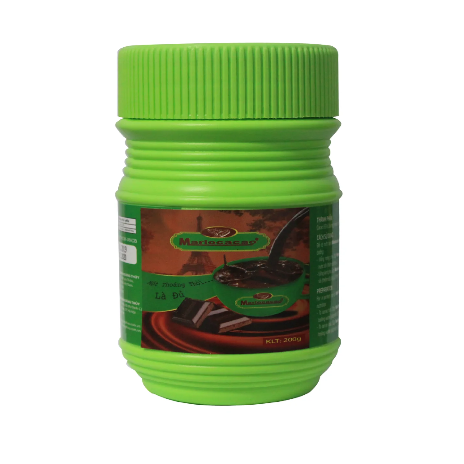 Hot Selling Instant Cocoa Light Green Jar Chocolate Flavor 65% Cocoa 200g/jar Nutrition Cocoa Powder From Vietnam