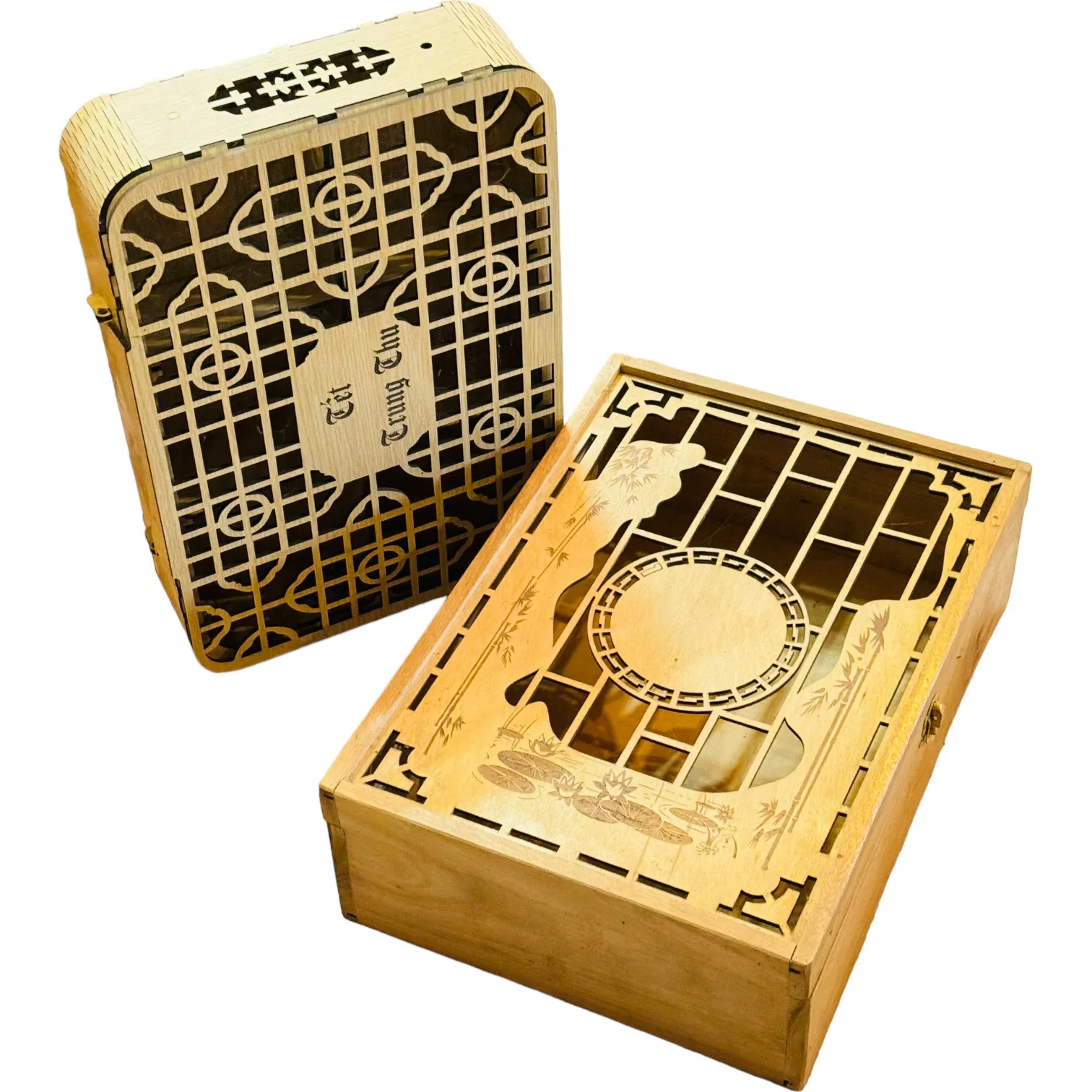 Custom Finished Wooden Lampshade Wholesale Different Shapes Make Of Laser Cut Wood Design Logo Customized Made In Viet Nam