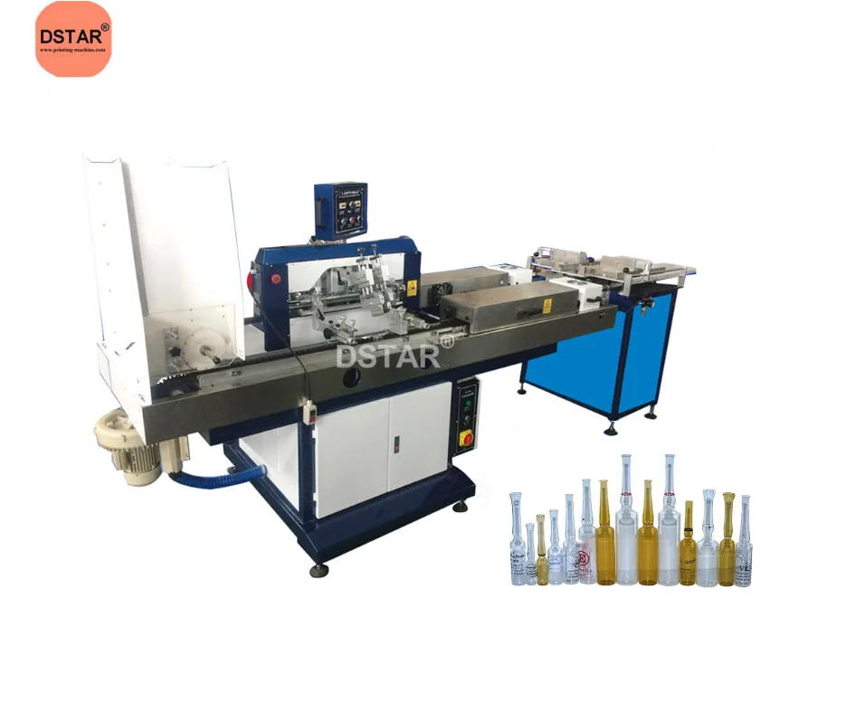 Plastic Glasses Bottle Ampoule Bottle Automatic Silk Screen Printing Machine with High Print Speed for Sale