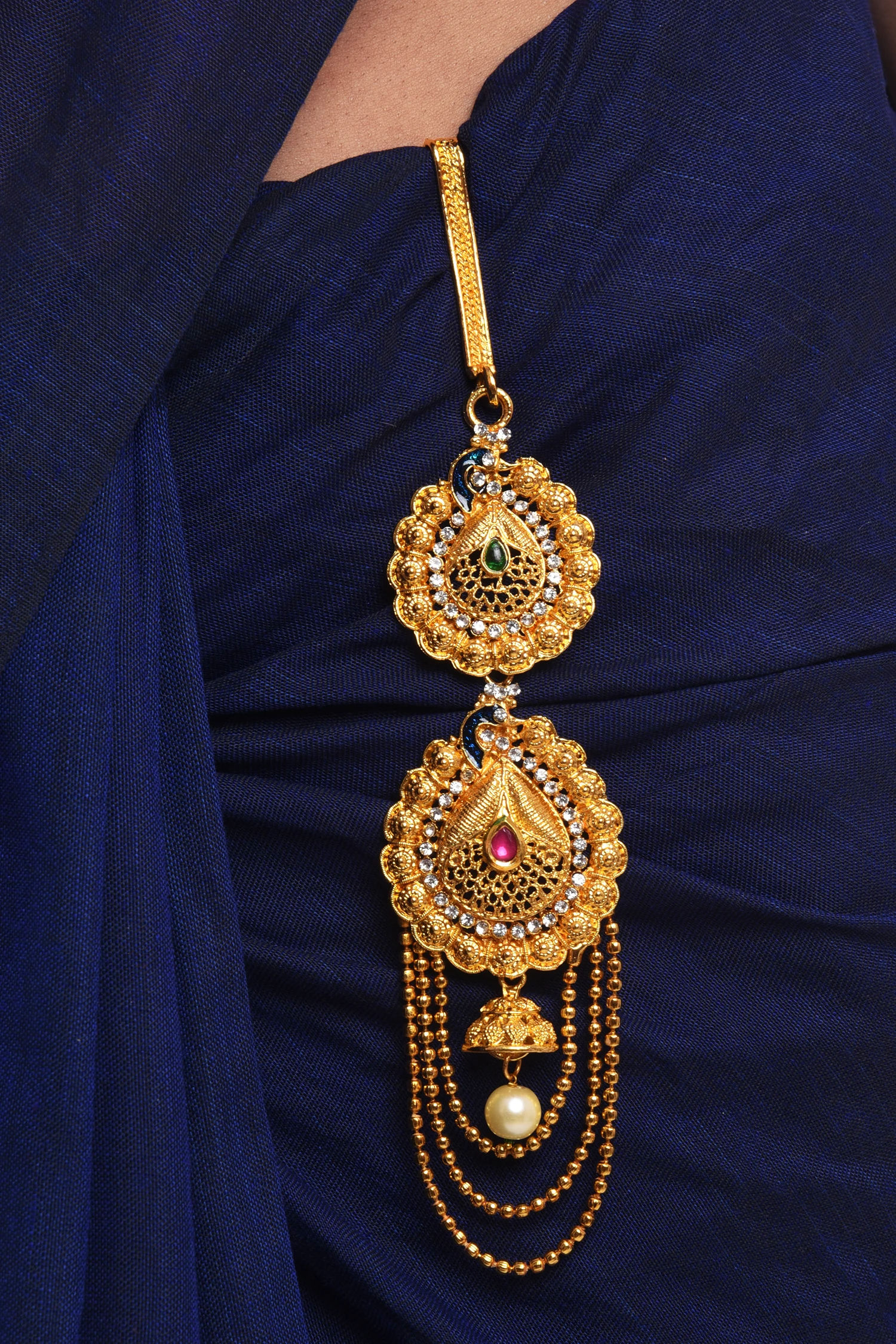 Indian Gold Plated Wedding Jewellery Traditional Crystal Kundan Waist Belt Belly Chain Bridal Kamarbandh Indian Jewelry For Women