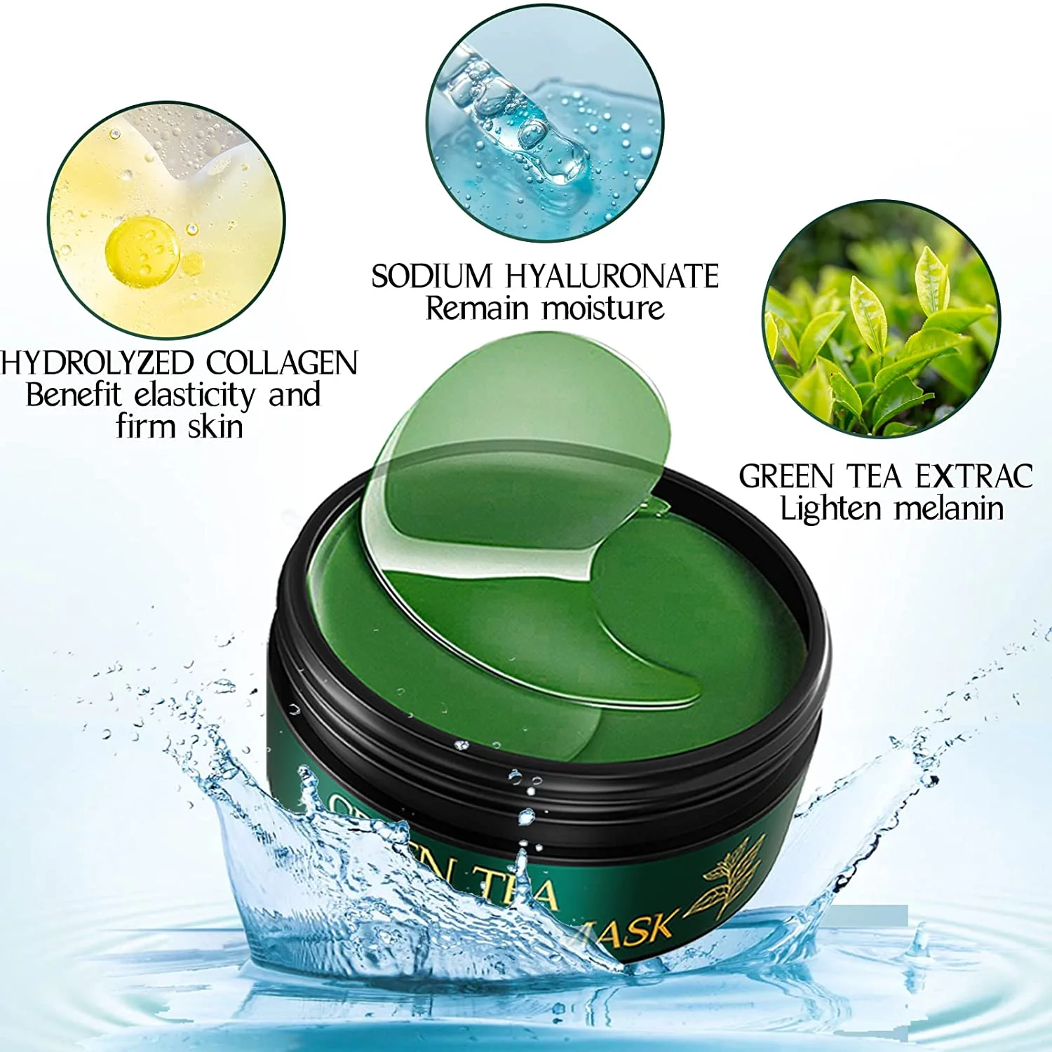 Korean Skin Care Firming and Anti-wrinkles Solution for the Under Eyes Sea Cucumber & Black Hydrogel Korean Eye Patch