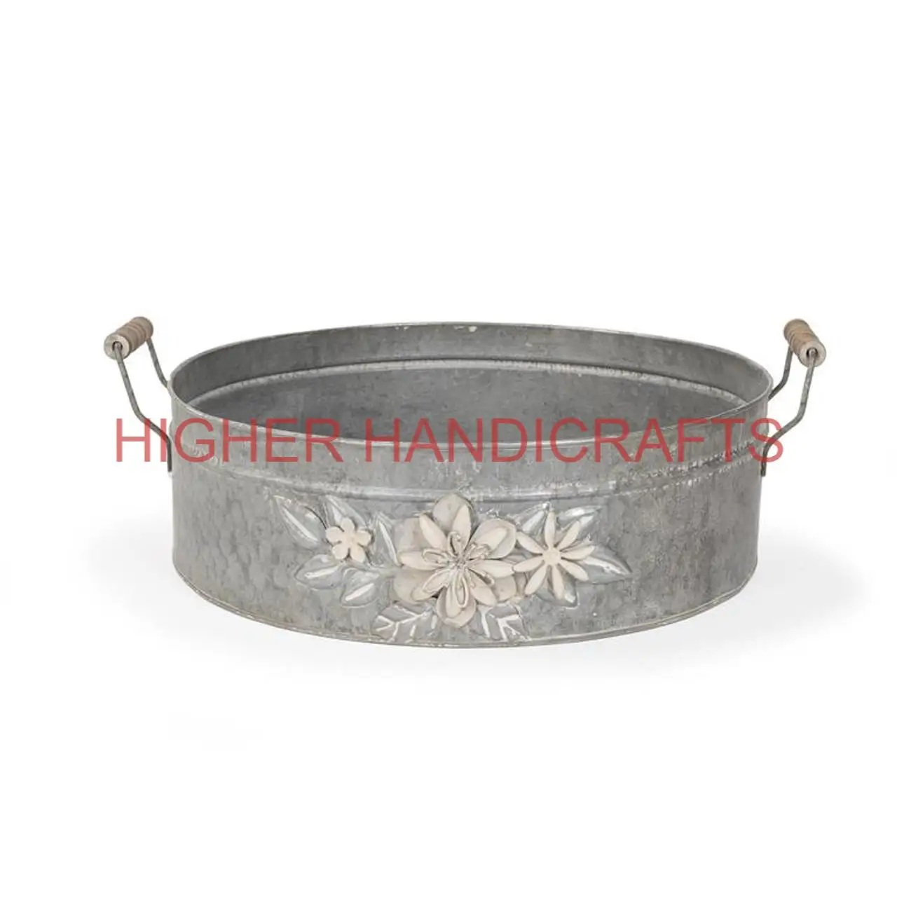 Galvanized Tray Farmhouse Decorative Serving Tray Iron Centerpiece Storage Tray Kitchenware Wholesale