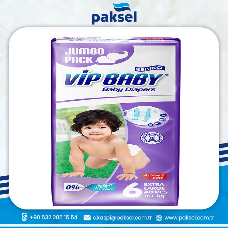 New Arrival Bebiko VIP Baby Diaper Set Jumbo Extra Large Active And Soft Jumbo Extra Large Diaper Baby Diapers