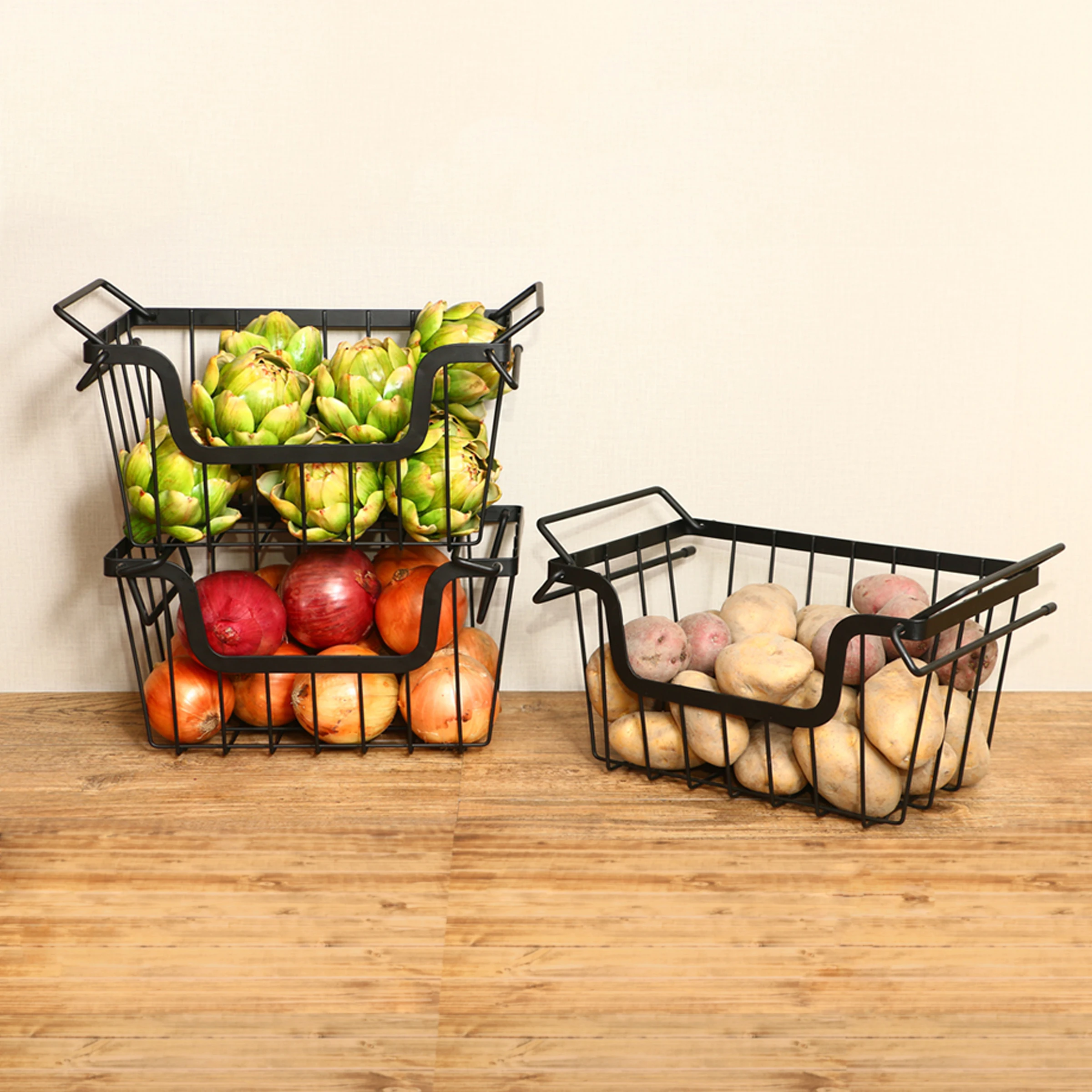 Medium Under Shelf Hanging Wire Basket Stair Basket Storage Baskets