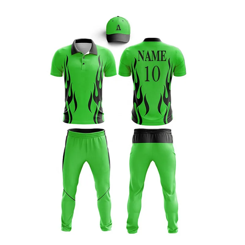 Customized Logo Sublimated Cricket Uniform Short Sleeves Cricket Team Uniform 100% Polyester sublimation uniform
