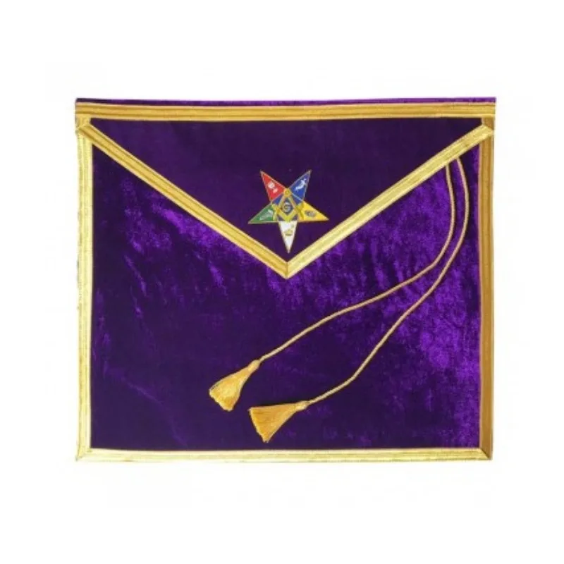 Customized Masonic Apron Hand Embroidered Chain Collar Metal Crafts Beautiful Gifts Order of the Eastern Star OES