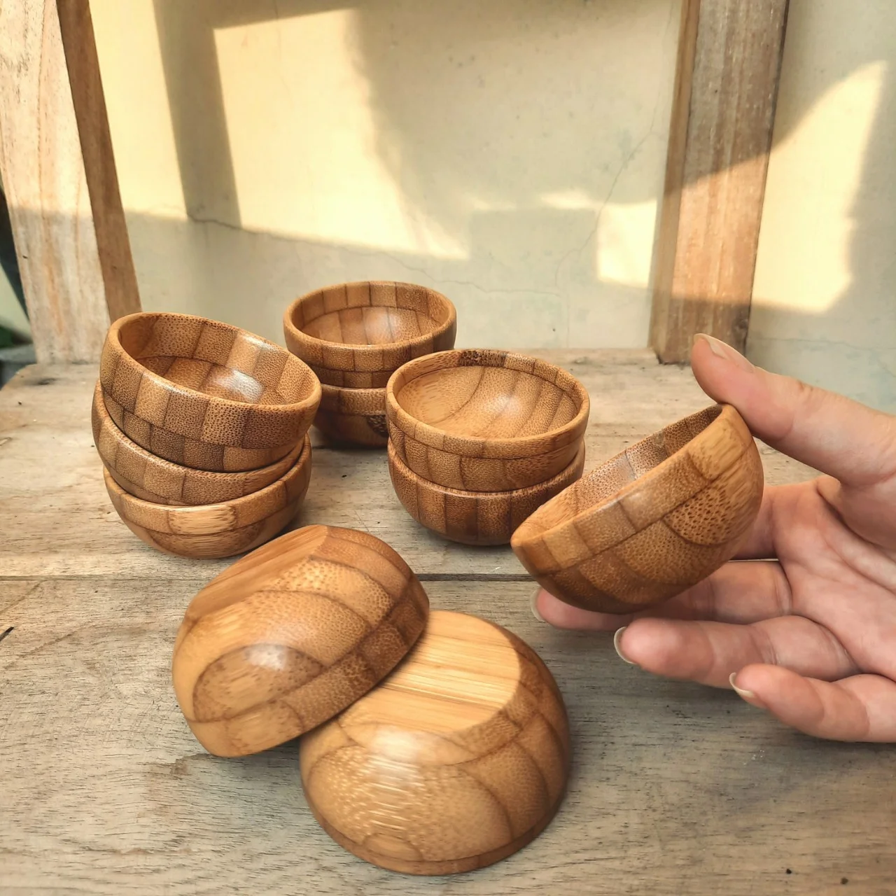 High Quality Organic Cosmetic Mixing Bowl Mini Small BAMBOO BOWL set Made in Vietnam for Face sustainable eco friendly products
