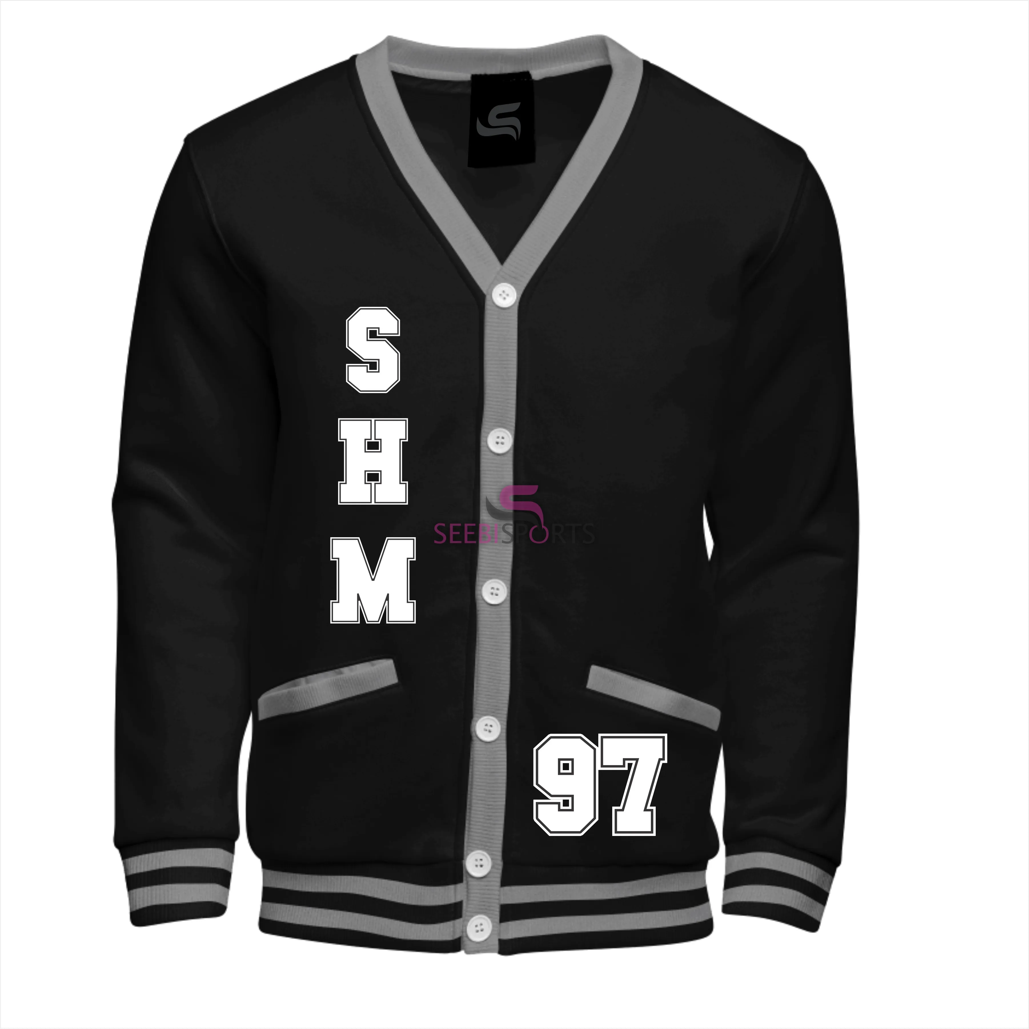 Customized high quality college style retro cardigan sweater men spring and autumn loose all-match V-neck sweater