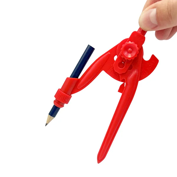 Plastic School Safety Point Mathematical Drawing Compass with Pencil