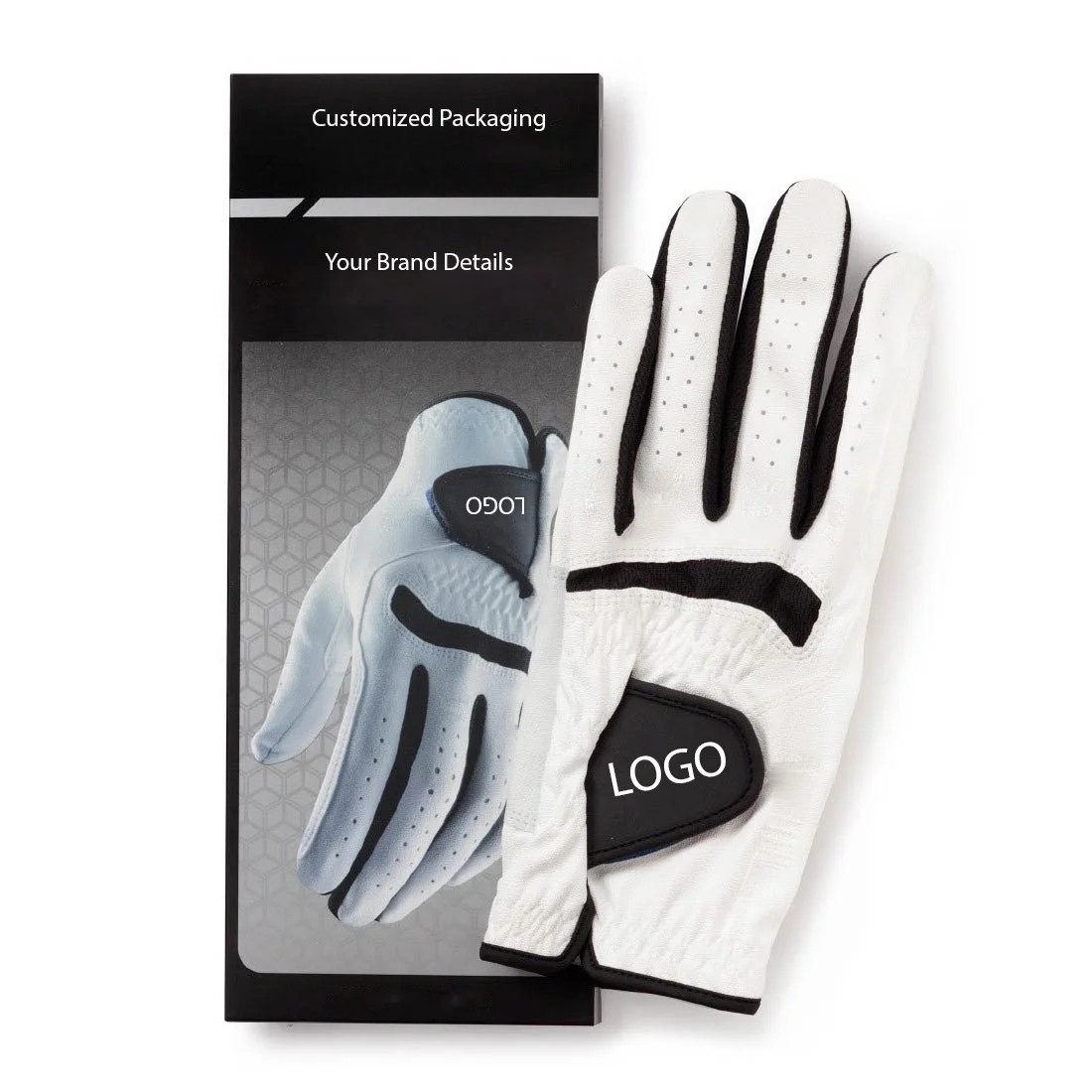 Golf Gloves Cabretta Leather Packaging Manufacturer Synthetic Leather Hands Men PK OEM Custom Brand 50 Pcs Palm Soft by Canleo