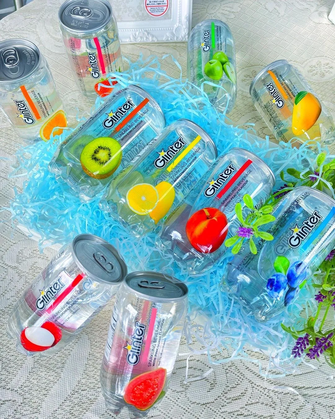 Hot Selling Halal Fruit Flavor Refreshing Soda Sparkling Beverages Lightly Soda Drinks Ready to Ship Glinter Product of Malaysia