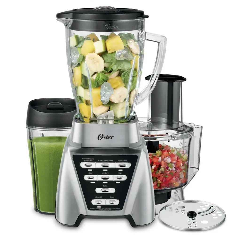 Oster Blender II Pro 1200 with Glass Jar 24-Ounce Smoothie Cup Brushed Nickel Smoothie Machine Nut Mix