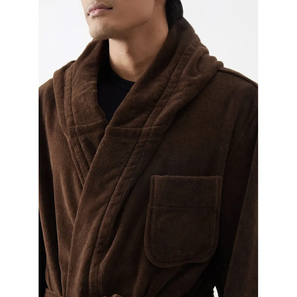 Hooded Bathrobe Cotton-Terry Hooded Dress Coat Bathrobe Coat Parka Spa hotel luxury night wear bath robe for couples