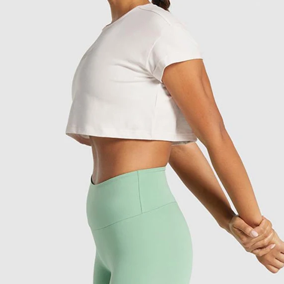 Customize Women Workout Skin Friendly Loose Fit Tee Gym Cropped Fitness Tops Short Sleeve Seamless Athletic Yoga T-Shirts