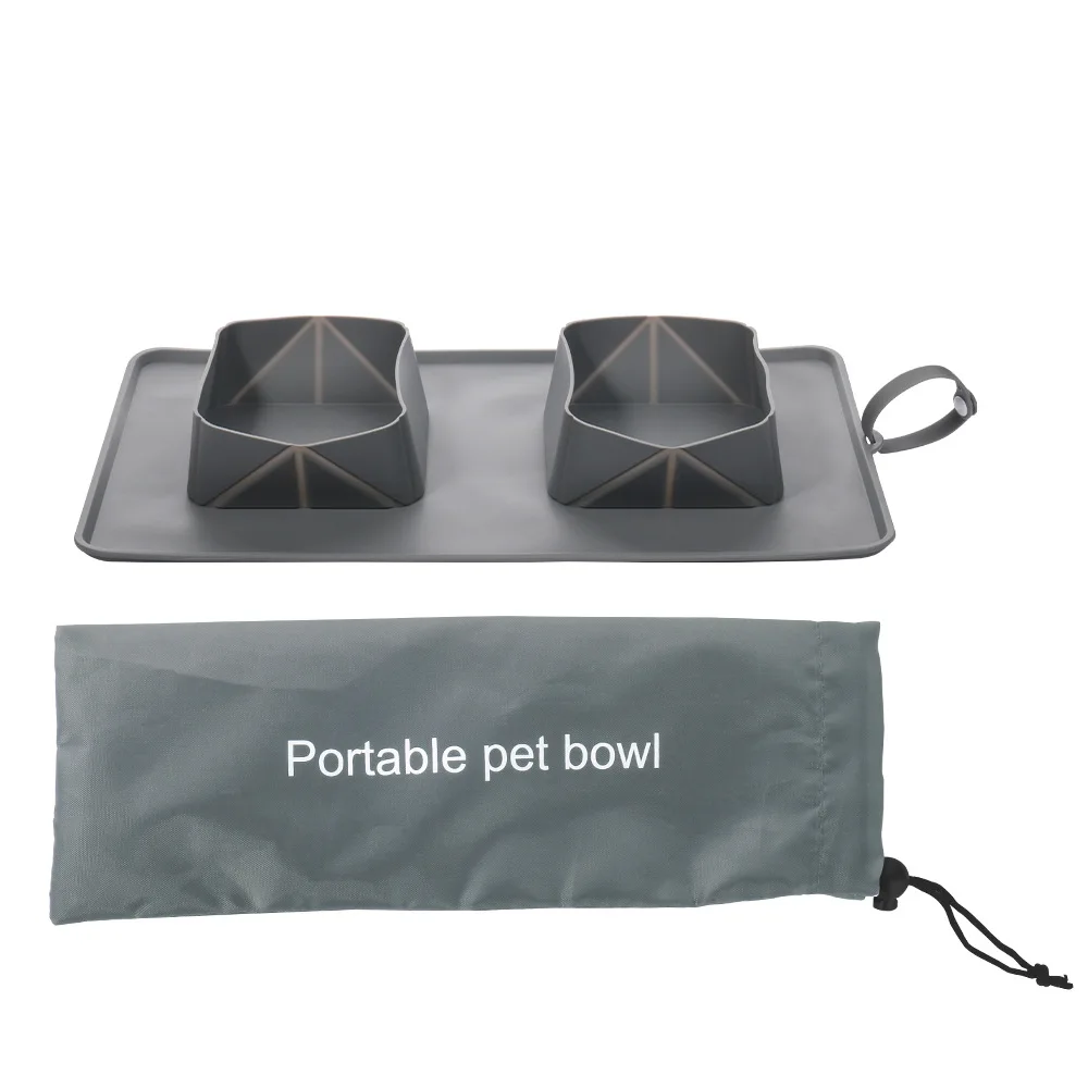 New Roll Up Mat Dog Bowl Portable Foldable Collapsible Silicone Pet Cat Dog Food Water Feeding Travel Bowl