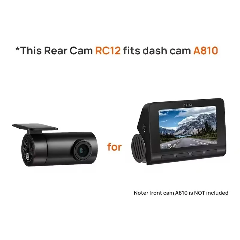70mai Rear Cam RC12 for 70mai Dash Cam 4K A810 Car DVR Rearview Cam Support Parking Recording Automotive electronics