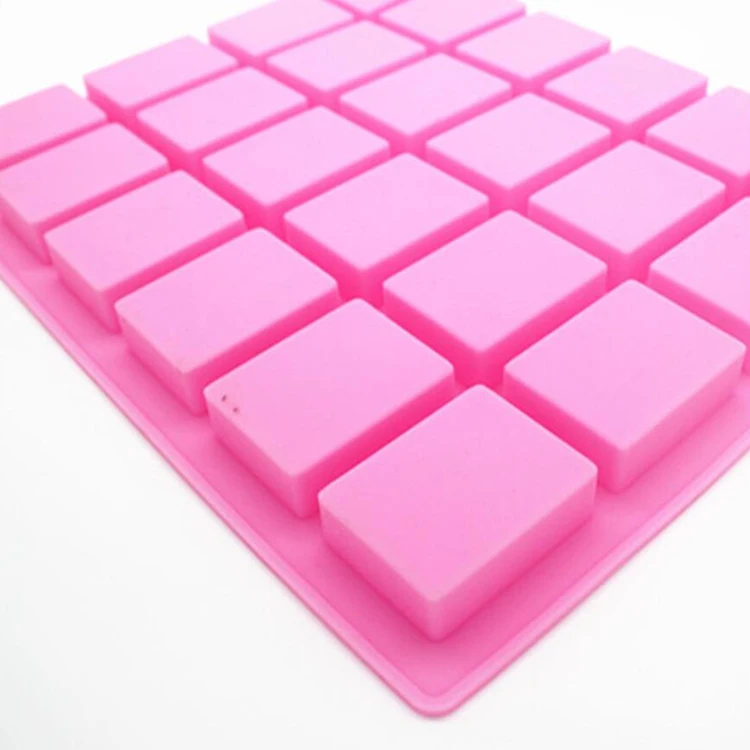 24 Cavity Square Silicone custom bar soap molds with logo Pudding Candy Handmade Mould for Soap making supplies mold