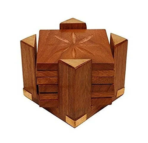 Table Decoration Acacia Wood Tea Coaster Sets Wholesale Manufacturer Modern Design Handmade Wooden Tea Coaster Supplier