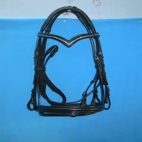 Equestrian Padded Leather Horse Snaffle Bridle with Flash Noseband Rubberized Reins Manufacturer Tack Shop Kanpur  India