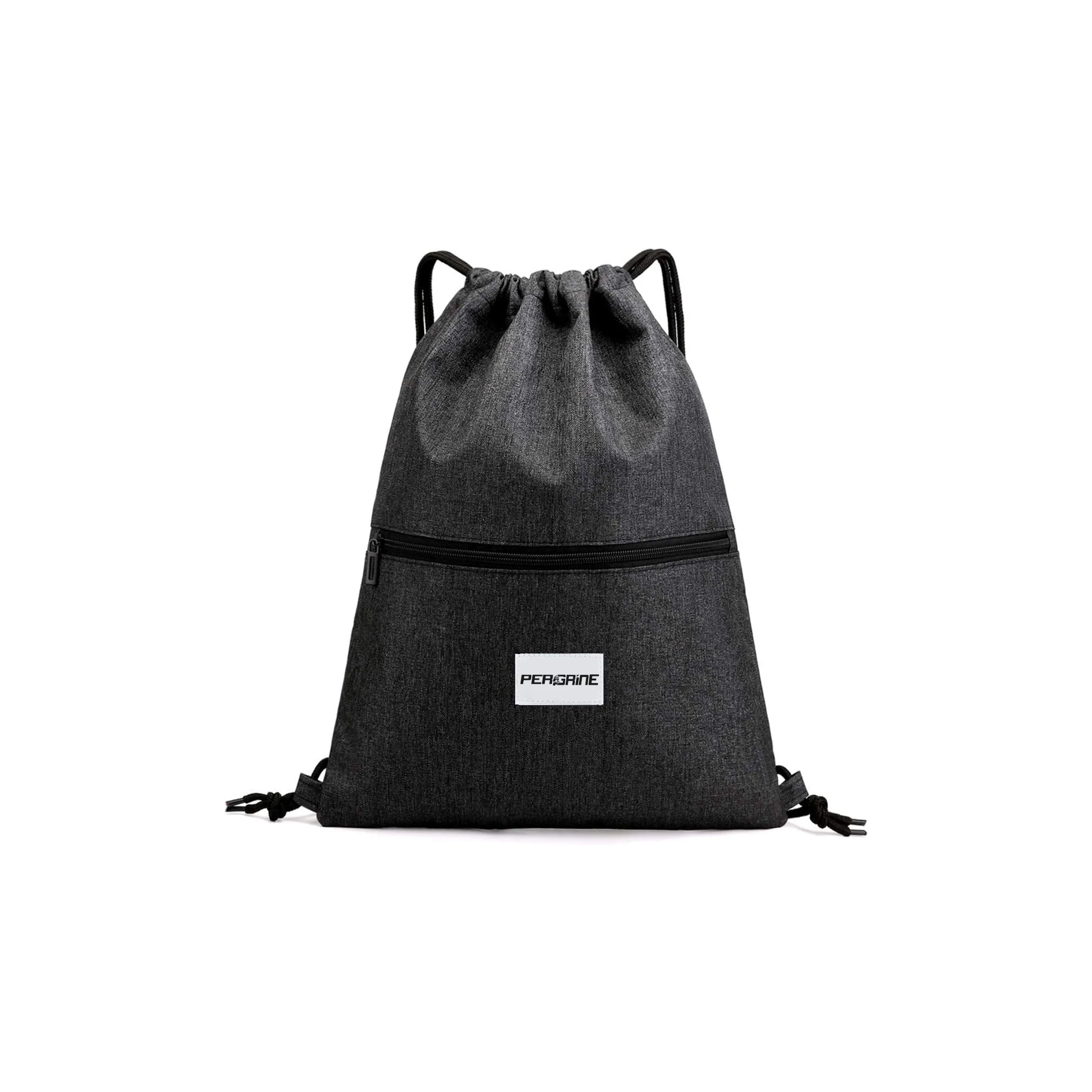 High Quality Drawstring Backpack Sports Gym Bag for Women Men Children Large Size with Zipper and Water Bottle Mesh Pockets