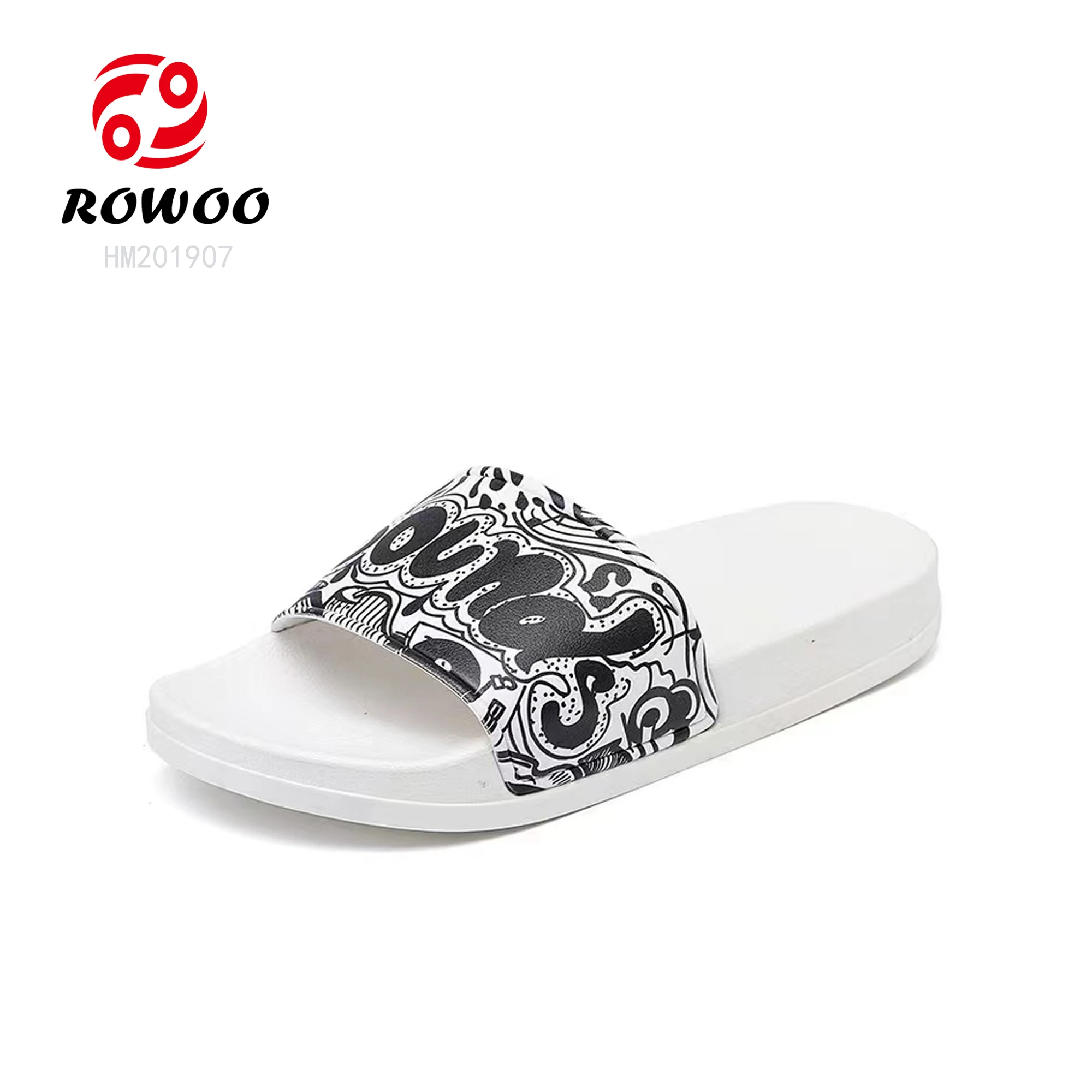 Latest design open toe printing fashion sleepers slide sandals  ladies shoes flat women summer slippers for circulation