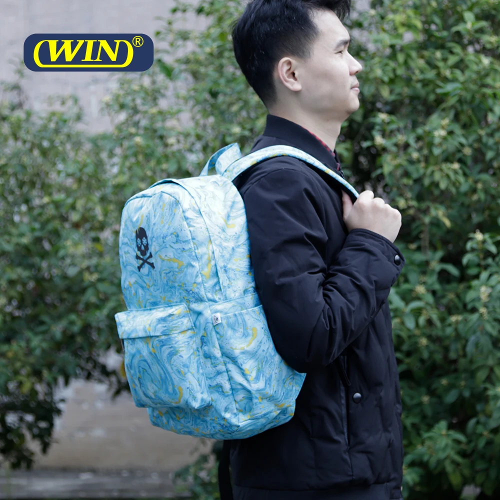 Hot Sales Custom Printing RPET 600D Waterproof School Backpack Bag