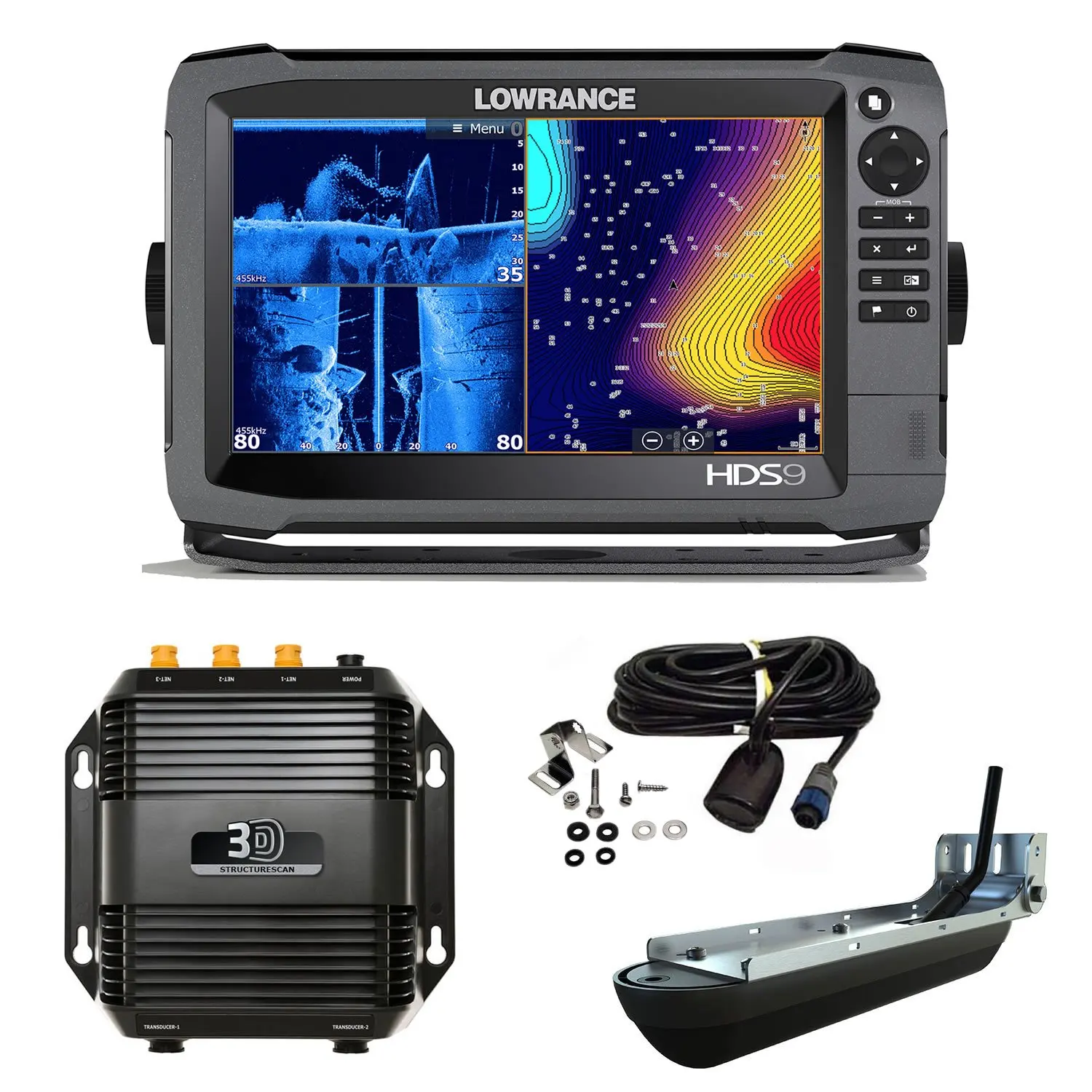 Stock Available Lowrances HDS-9 Live with Active Imaging 3-in-1 Transom Mount Transducer & C-MAP Pro Chart with High End Quality