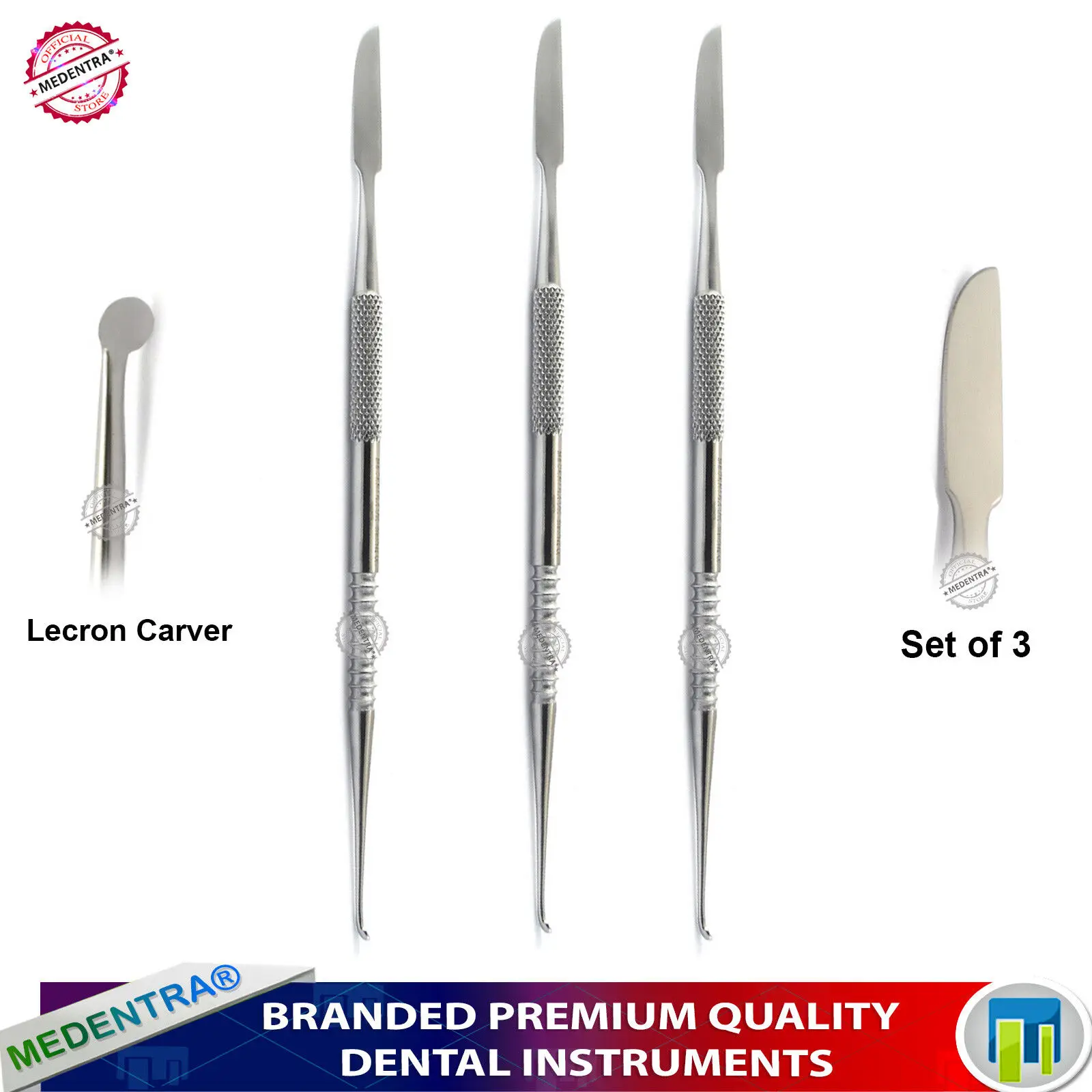 3Pcs Modelling Labor Lecron Wax Carvers for Dental interproximal Area CE
