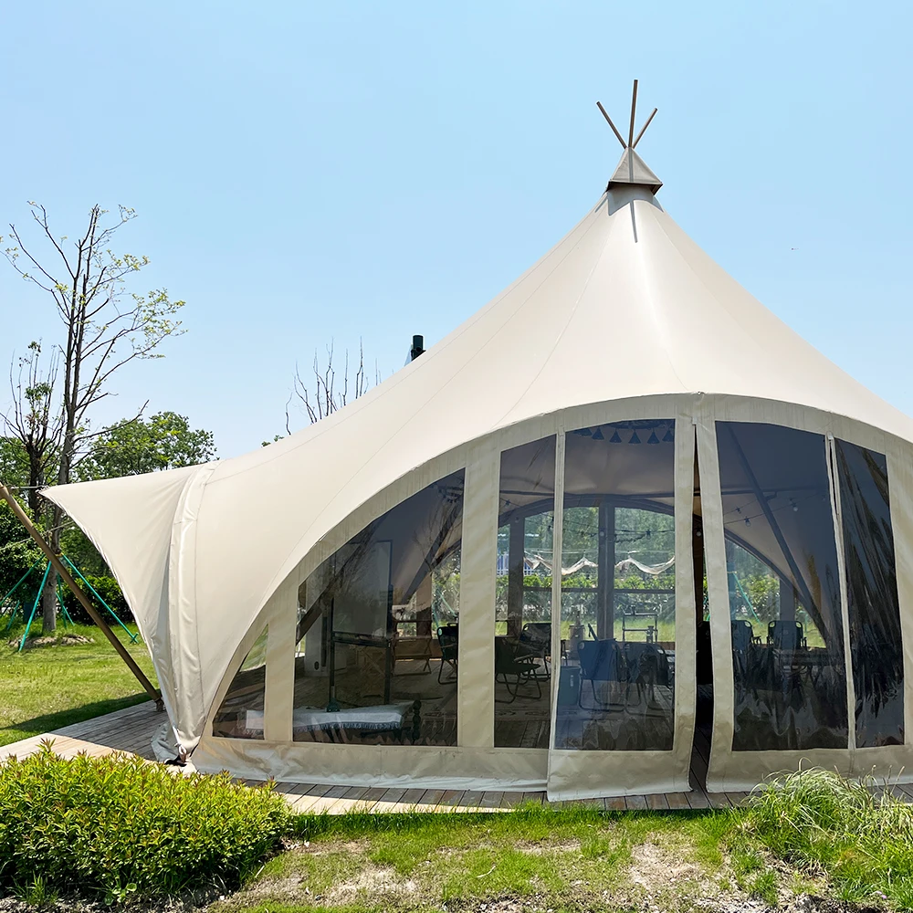 Membrane Tensile Structure Pinnacle Resort Tent For Outdoor Glamping Hotel