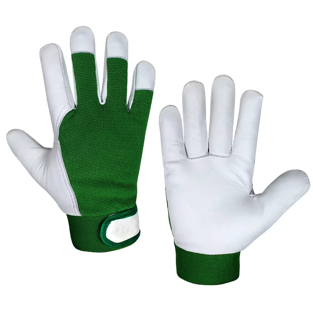 Goat grain Work Gloves Anti Impact and Anti Slip Sheepskin Mechanic Gloves for Gardening and Industrial Assembly Comfortable
