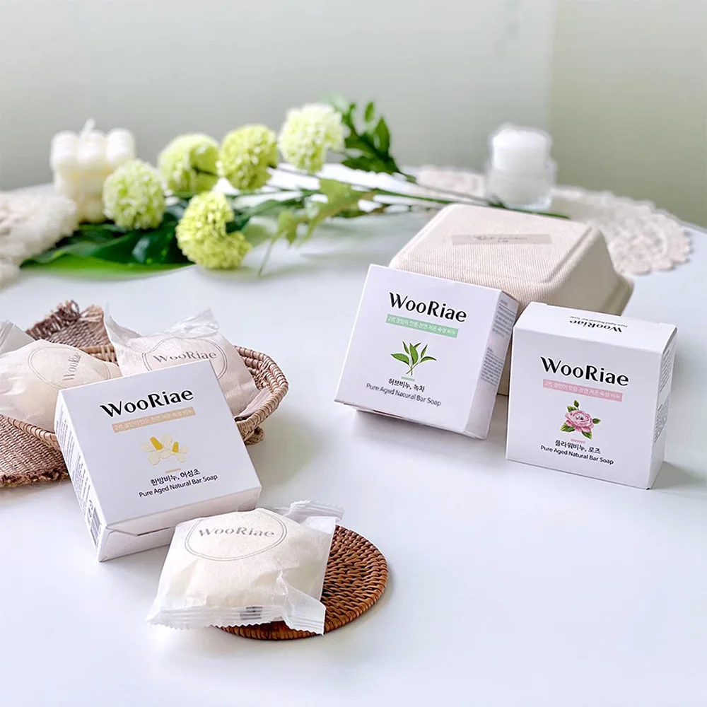 WooRiae Pure Aged Natural Herb Soap 3 type of natural low-temperature maturing soap made two great craftsmen In Korea Best